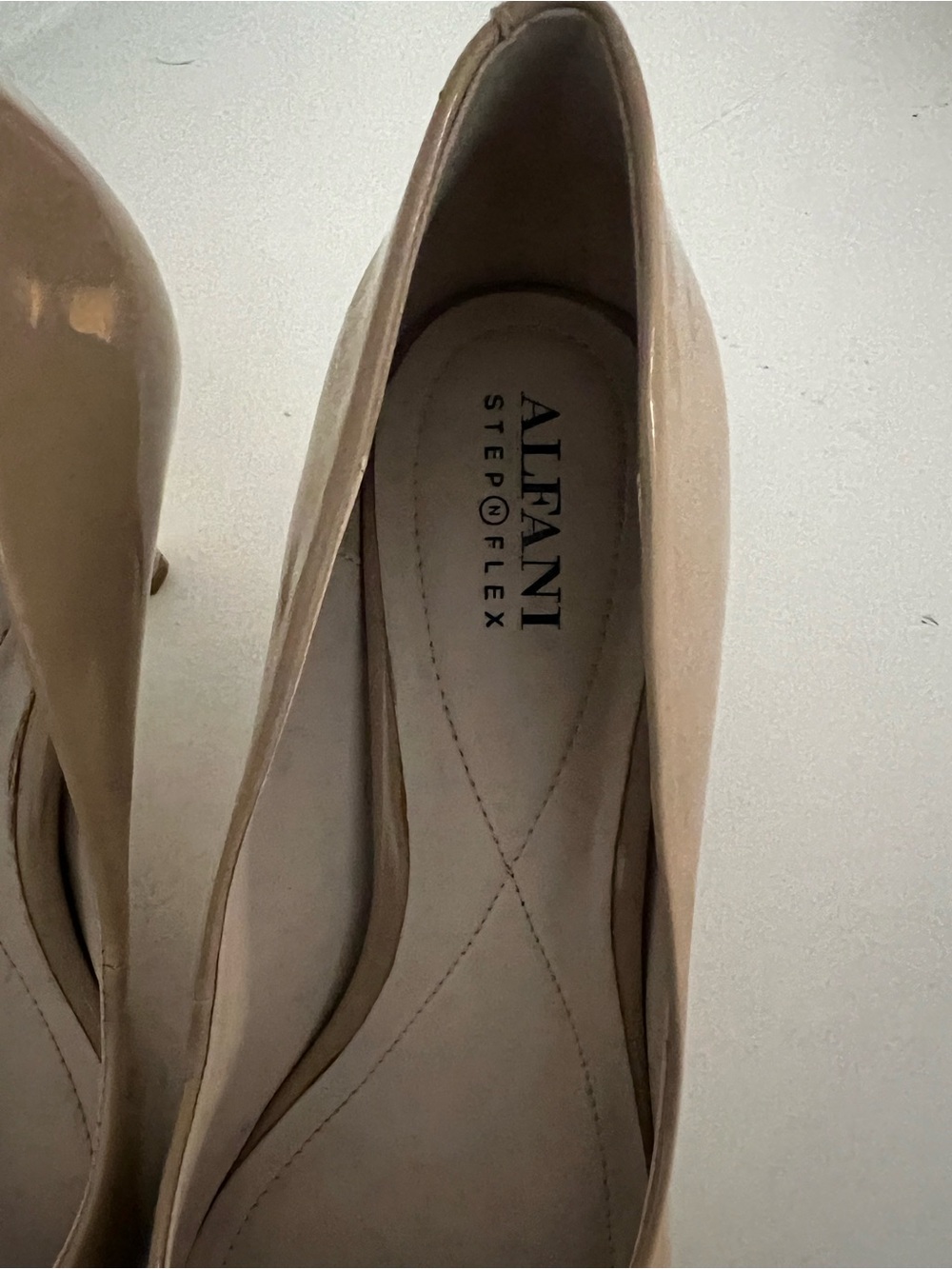 Alfani Nude Patent Pointed-Toe Heels